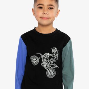 Long Sleeve T-Shirt Black, Blue And Green - Image 2