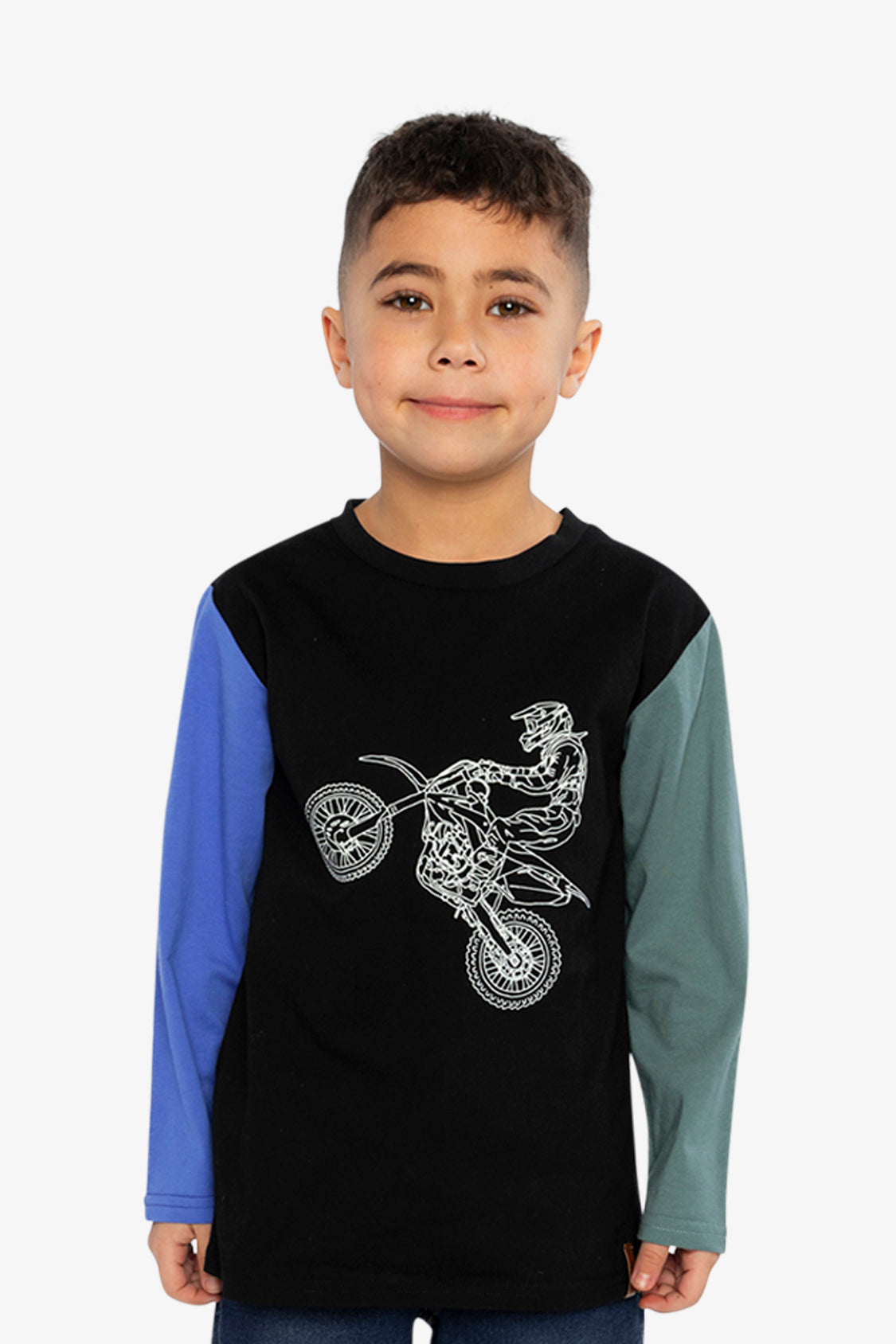 Long Sleeve T-Shirt Black, Blue And Green - Image 2