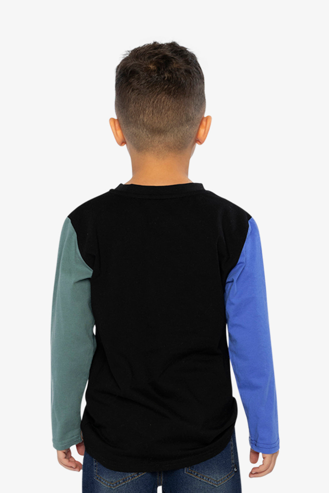 Long Sleeve T-Shirt Black, Blue And Green - Image 4