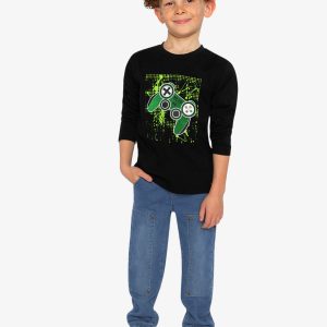 Long Sleeve T-Shirt Black And Green - Image 5
