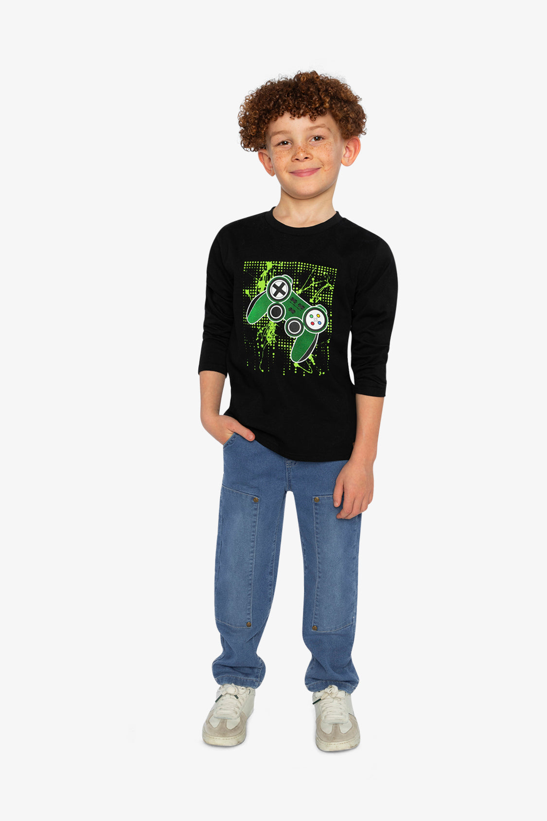 Long Sleeve T-Shirt Black And Green - Image 5