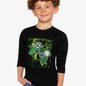 Long Sleeve T-Shirt Black And Green - Image 2