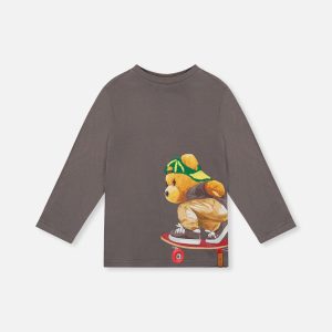 Long Sleeve Organic Cotton T-Shirt Dark Grey - Image 8