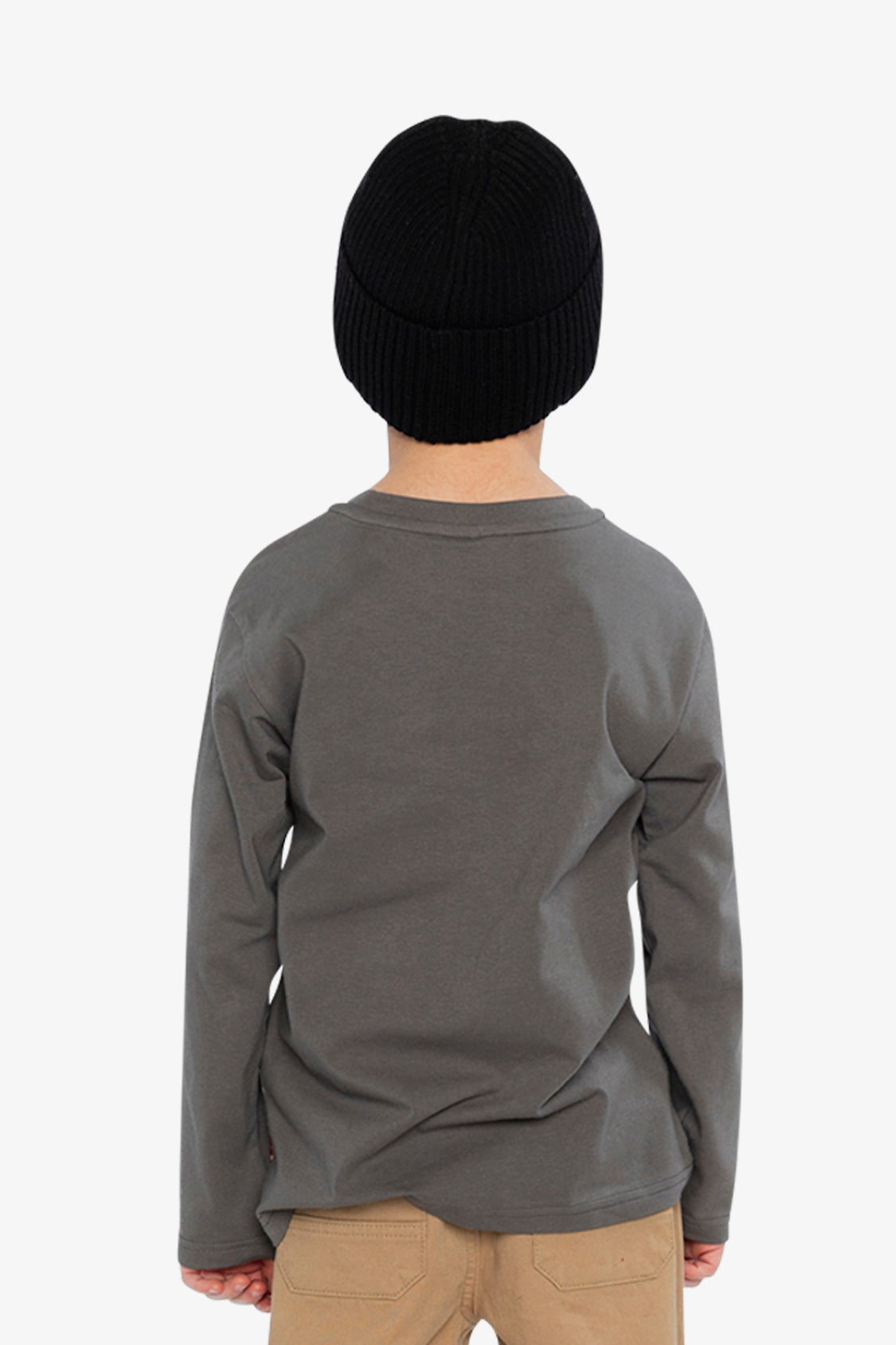Long Sleeve Organic Cotton T-Shirt Dark Grey - Image 5