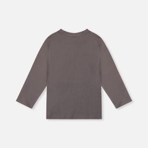 Long Sleeve Organic Cotton T-Shirt Dark Grey - Image 4