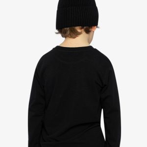 Long Sleeve Organic Cotton T-Shirt Black And Red - Image 5