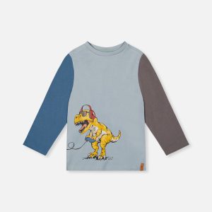 Long Sleeve Organic Cotton T-Shirt Sky Blue - Image 10
