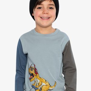 Long Sleeve Organic Cotton T-Shirt Sky Blue - Image 2