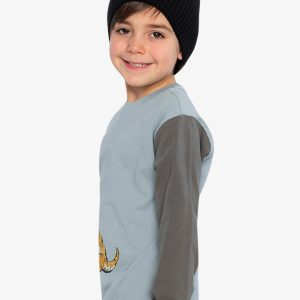 Long Sleeve Organic Cotton T-Shirt Sky Blue - Image 3