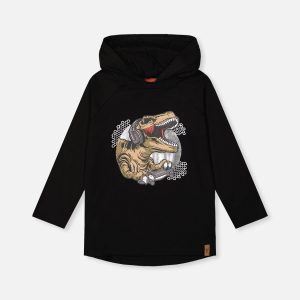 Raglan Hooded T-Shirt Black And Brown - Image 11