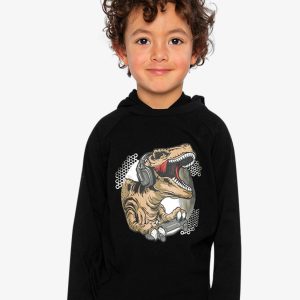 Alternative view of Raglan Hooded T-Shirt Black And Brown