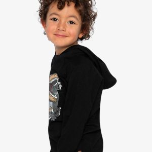 Raglan Hooded T-Shirt Black And Brown - Image 3