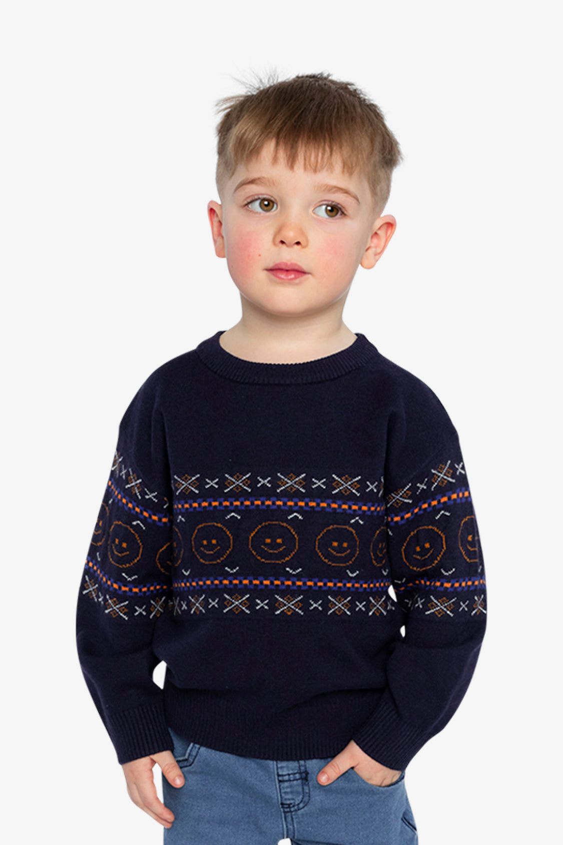 Jacquard Sweater Dark Blue - Image 2