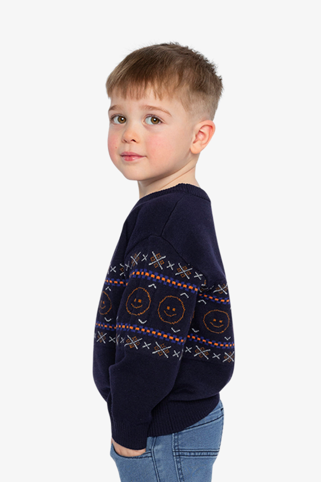 Jacquard Sweater Dark Blue - Image 3
