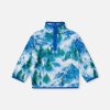 Hooded Beach Towel Blue Seahorse Print