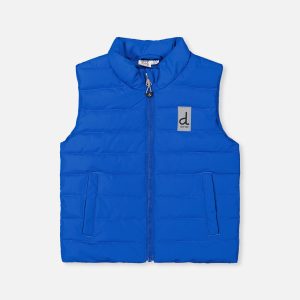 Sleeveless Quilted Mid-Season Vest Blue
