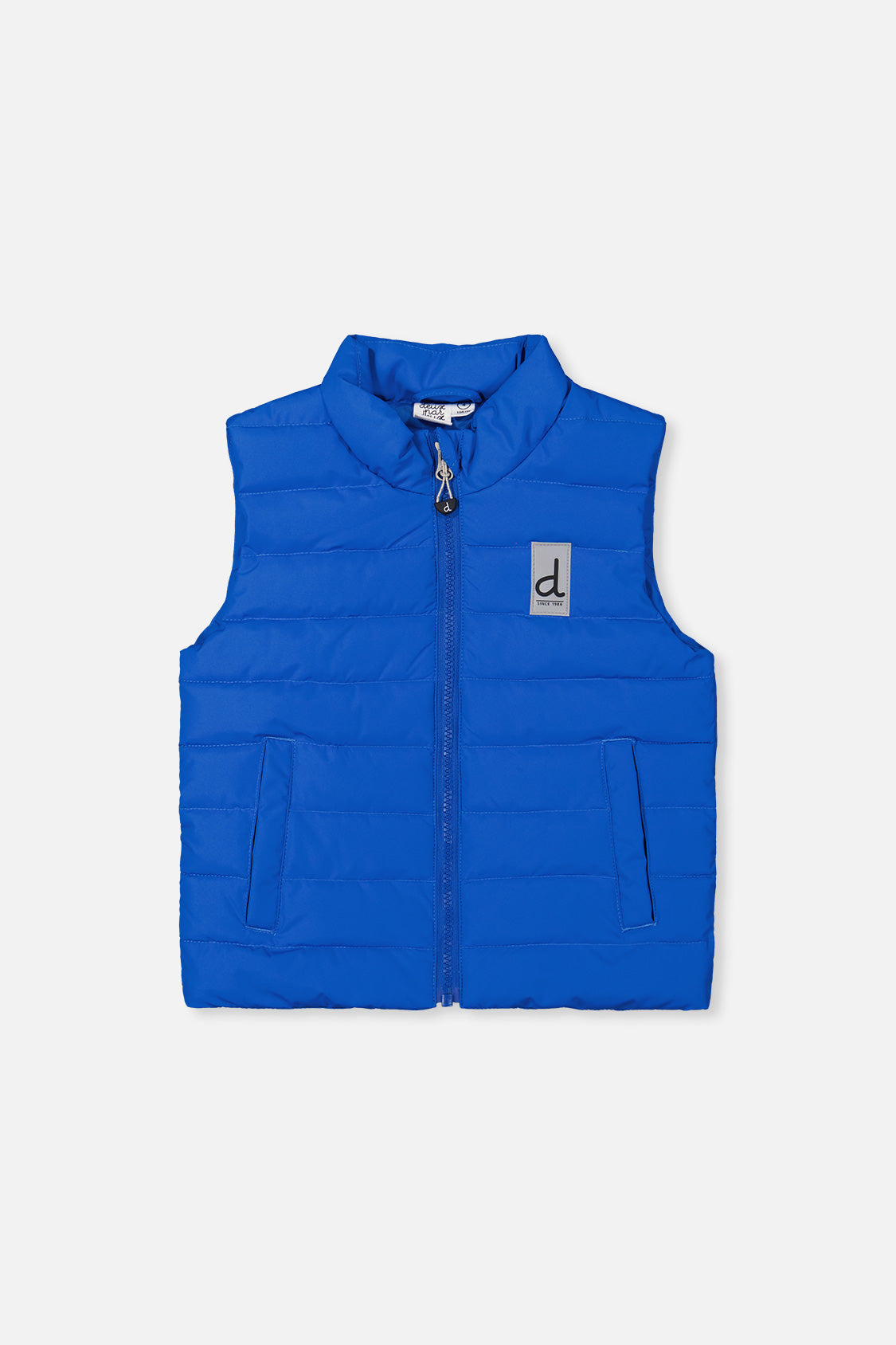 Sleeveless Quilted Mid-Season Vest Blue