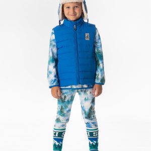 Sleeveless Quilted Mid-Season Vest Blue - Image 2