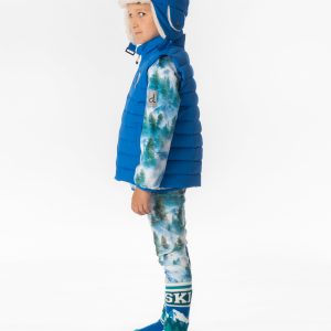 Sleeveless Quilted Mid-Season Vest Blue - Image 3