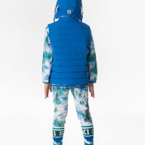 Sleeveless Quilted Mid-Season Vest Blue - Image 4