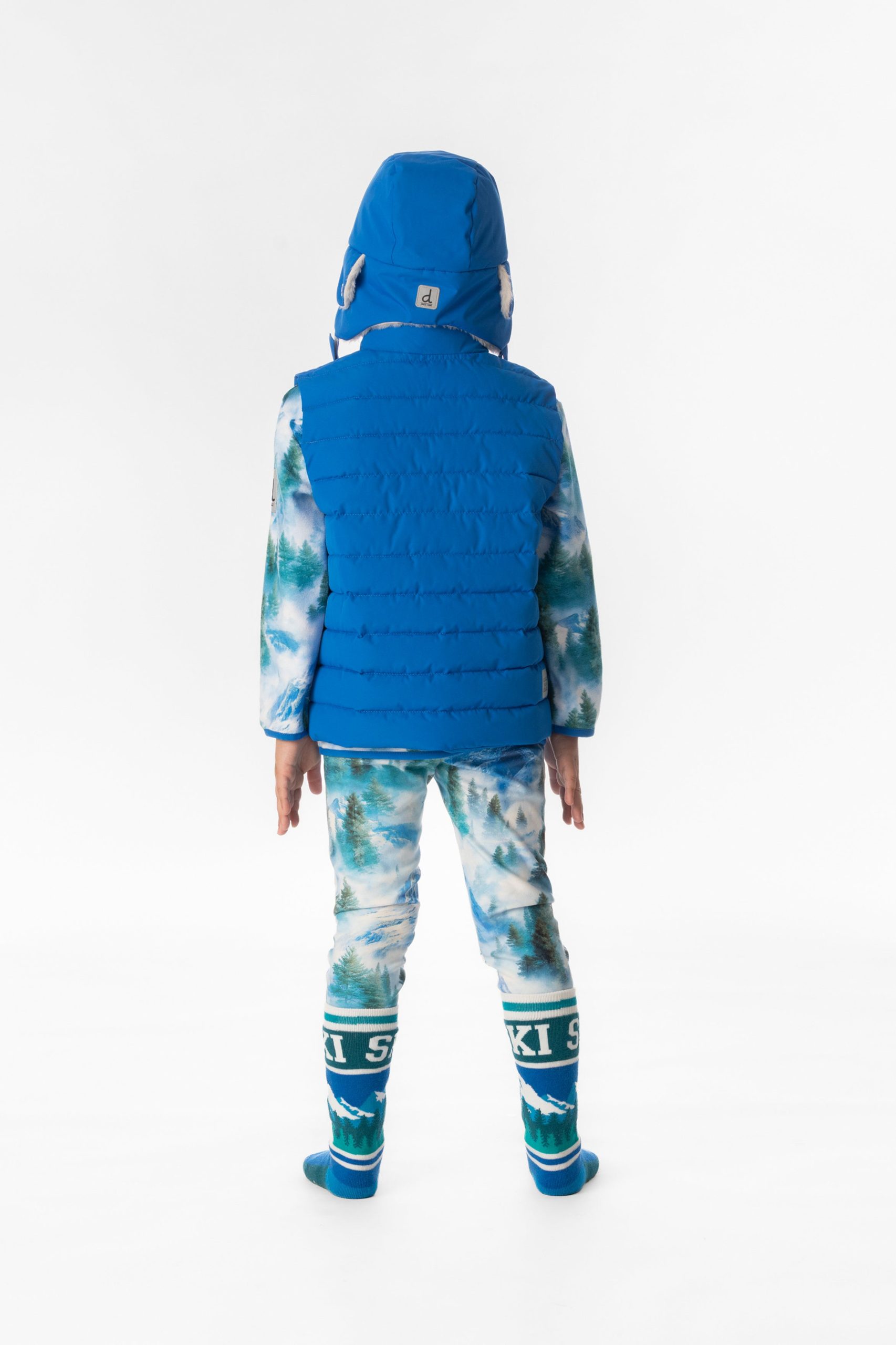 Sleeveless Quilted Mid-Season Vest Blue - Image 4