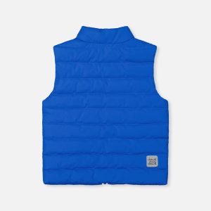 Sleeveless Quilted Mid-Season Vest Blue - Image 5