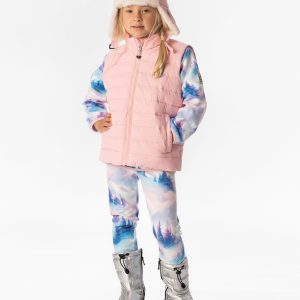 Sleeveless Quilted Mid-Season Vest Light Pink - Image 2