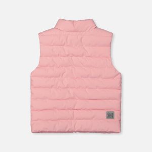 Sleeveless Quilted Mid-Season Vest Light Pink - Image 5