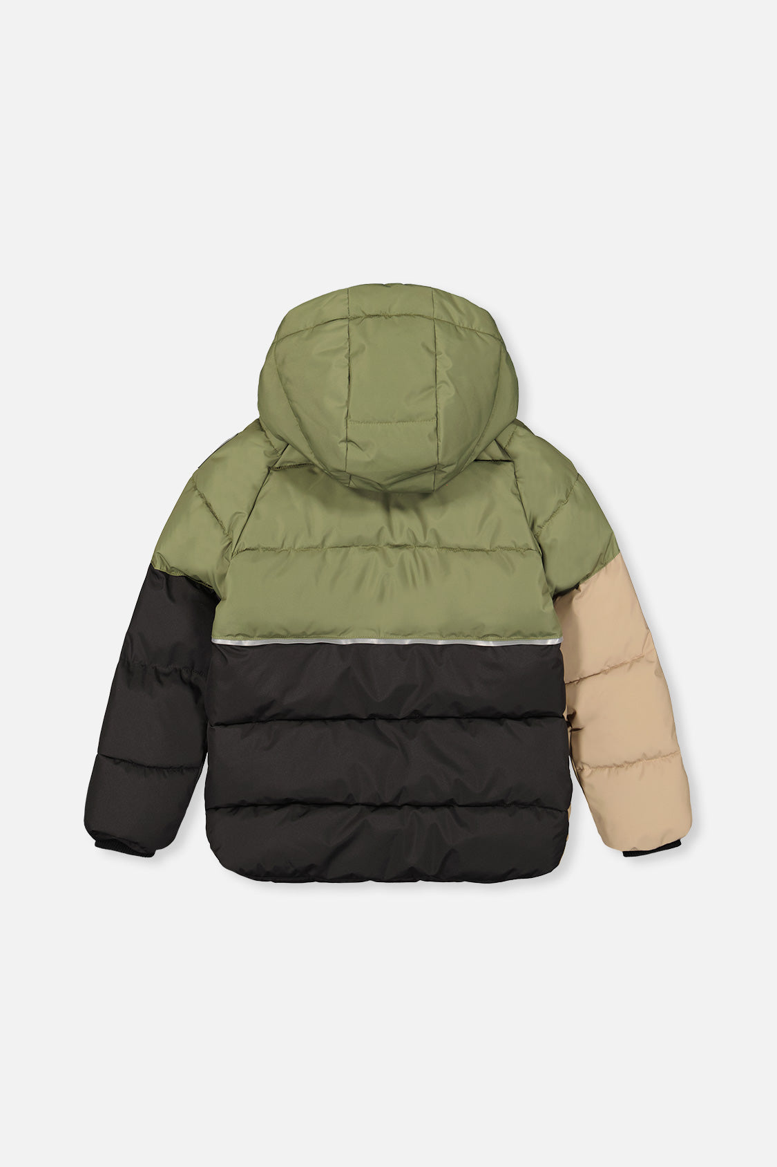 Color-Block Winter Jacket Olive Green - Image 3