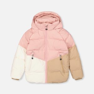 Color-Block Winter Jacket Pale Dusty Pink