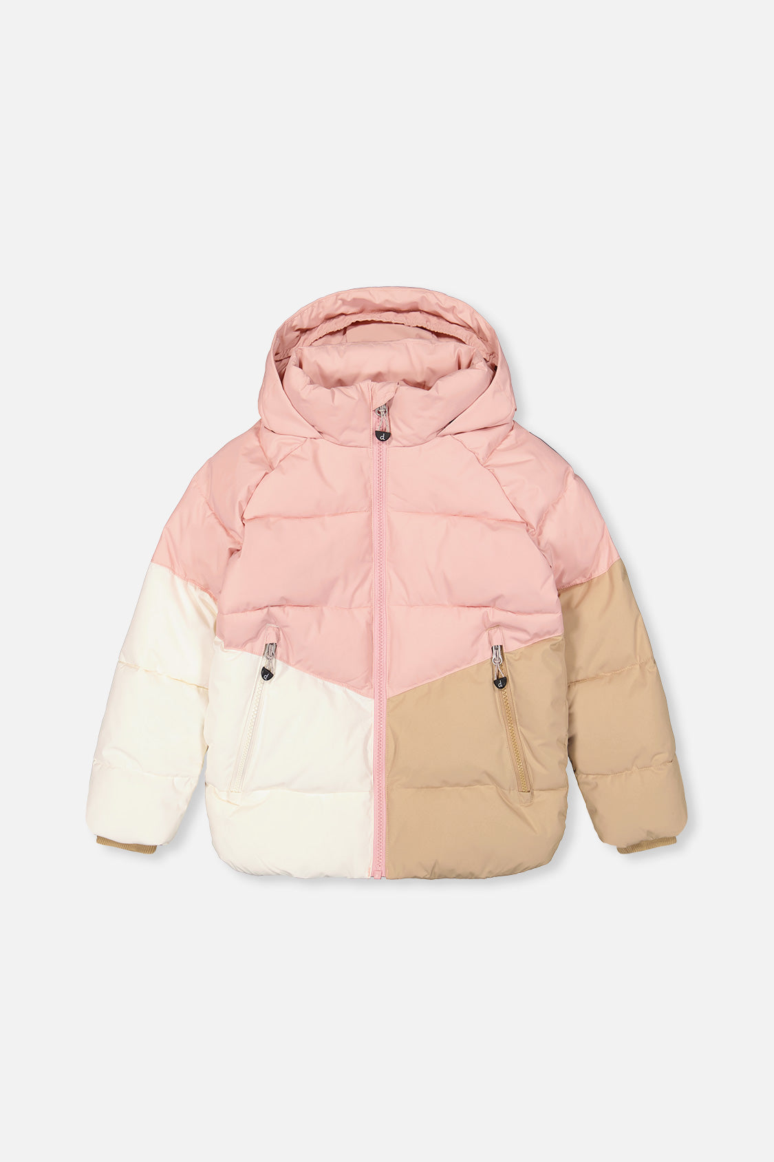 Color-Block Winter Jacket Pale Dusty Pink - Image 9