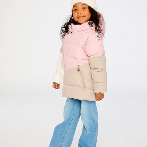 Color-Block Winter Jacket Pale Dusty Pink - Image 4