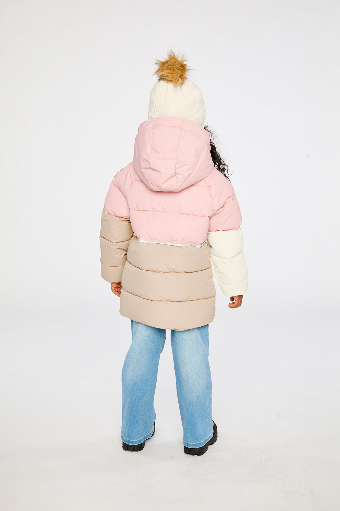 Color-Block Winter Jacket Pale Dusty Pink - Image 5