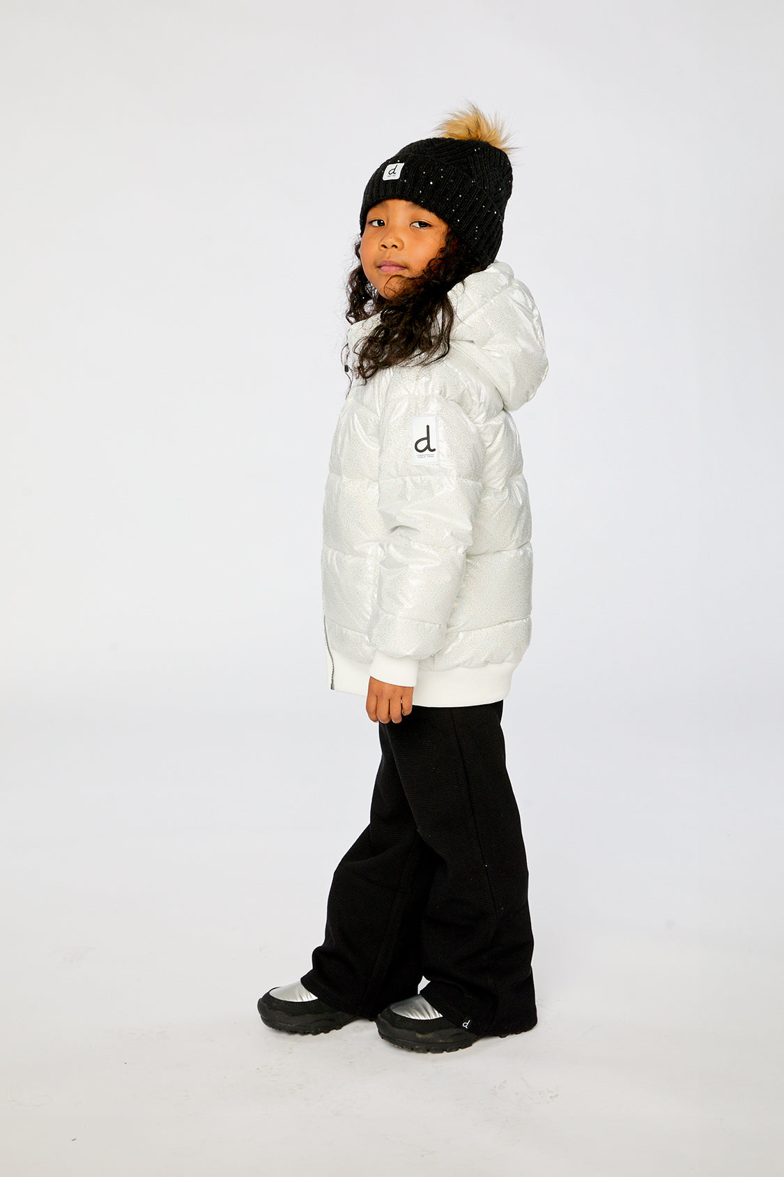 Winter Puffy Jacket White Glitter - Image 4