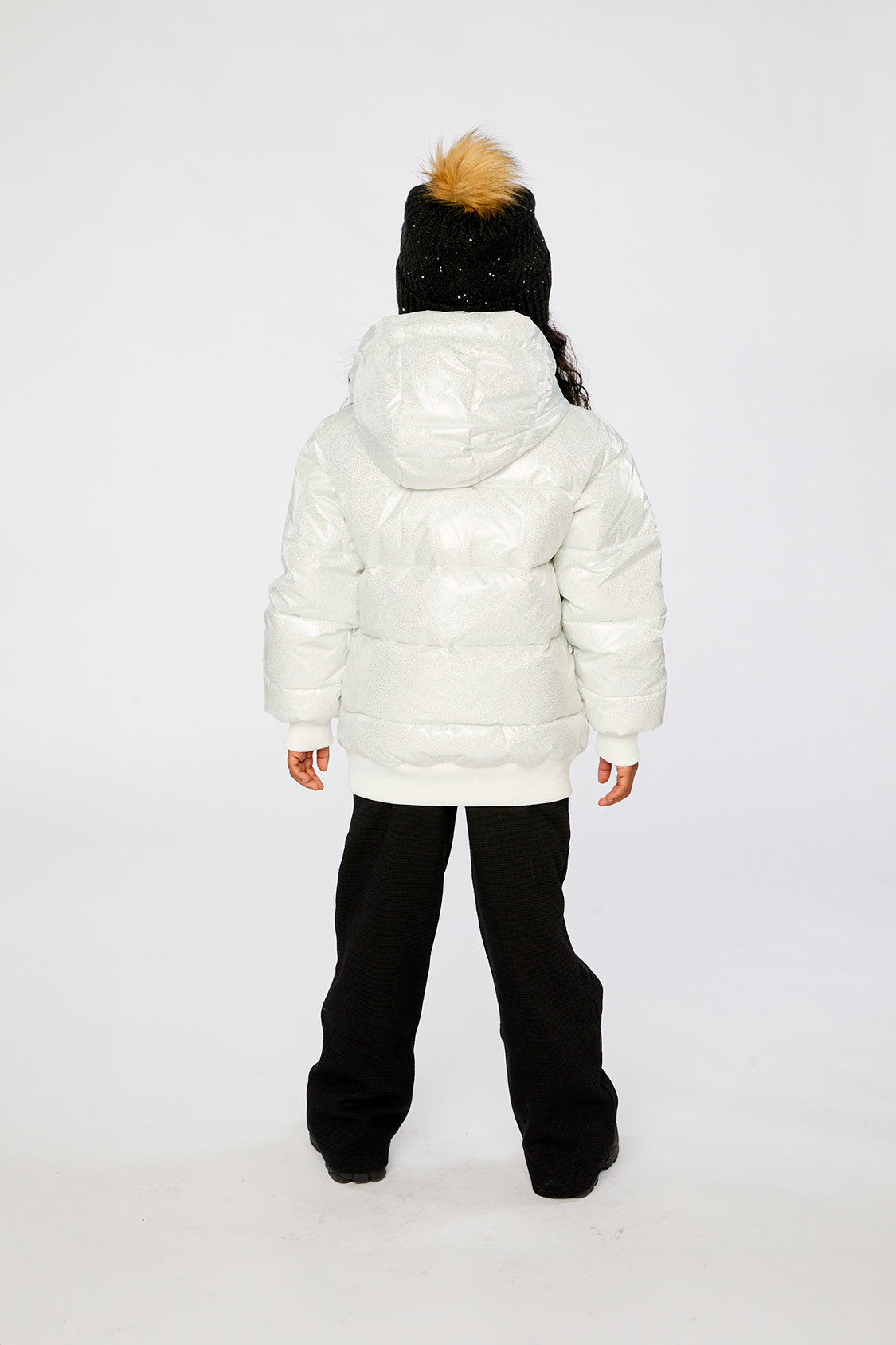 Winter Puffy Jacket White Glitter - Image 5