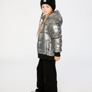 Winter Puffy Jacket Black Glitter - Image 4