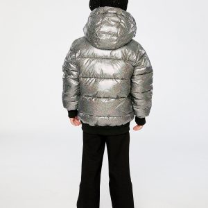 Winter Puffy Jacket Black Glitter - Image 5