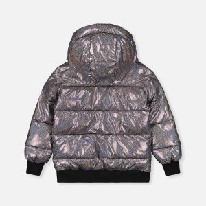Winter Puffy Jacket Black Glitter - Image 3