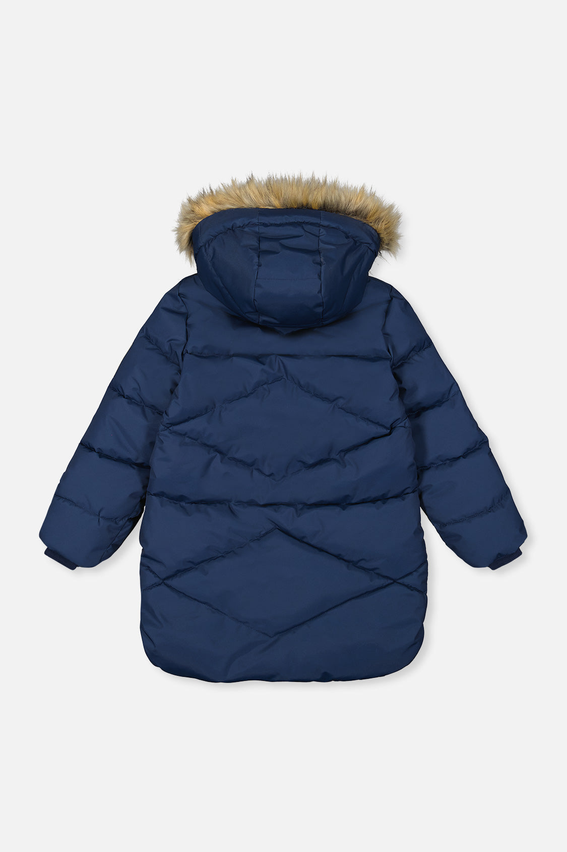 Long Winter Puffer Coat Dark Blue - Image 3