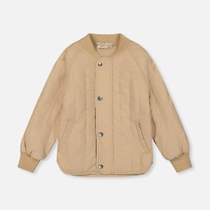 Quilted Raglan Sleeve Jacket Beige - Image 6