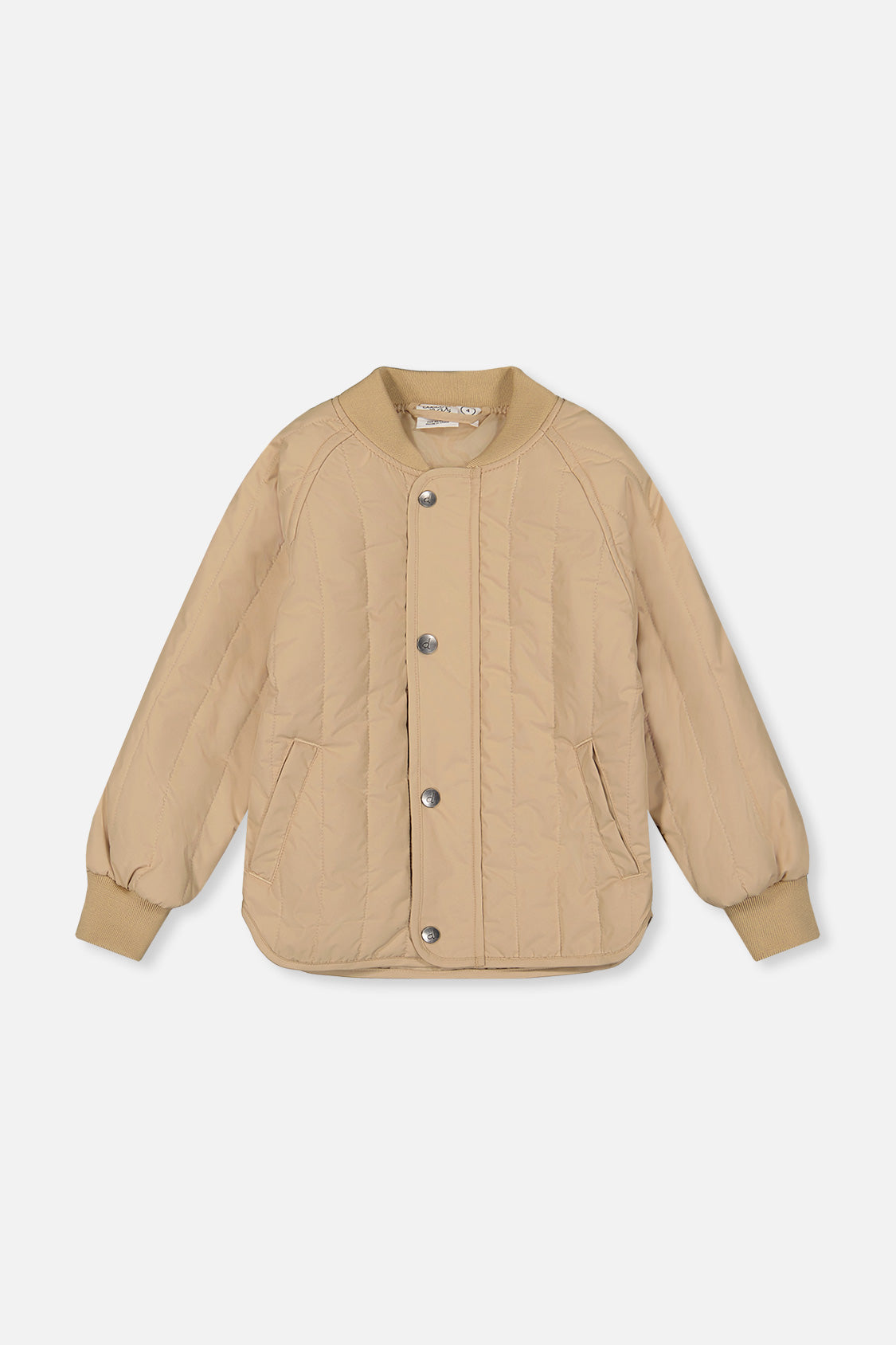 Quilted Raglan Sleeve Jacket Beige - Image 8