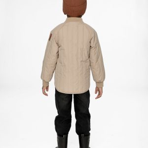 Quilted Raglan Sleeve Jacket Beige - Image 4