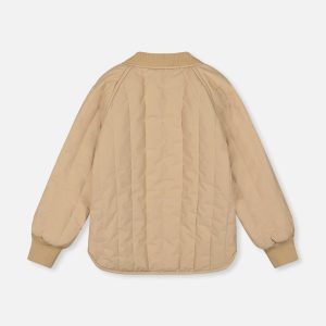 Quilted Raglan Sleeve Jacket Beige - Image 5