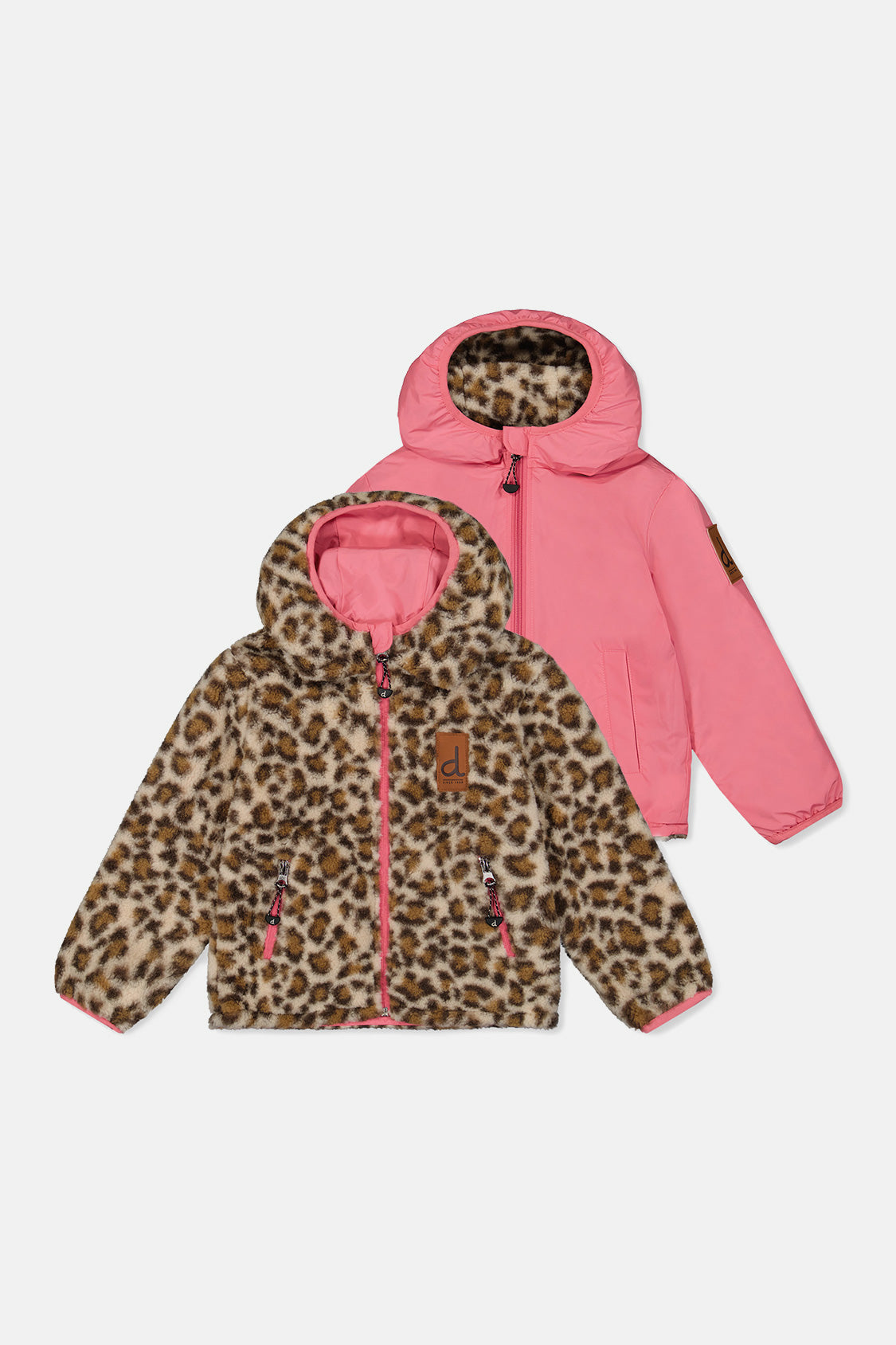 Reversible Mid-Season Jacket Pink And Leopard - Image 10