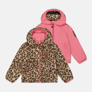 Reversible Mid-Season Jacket Pink And Leopard - Image 13