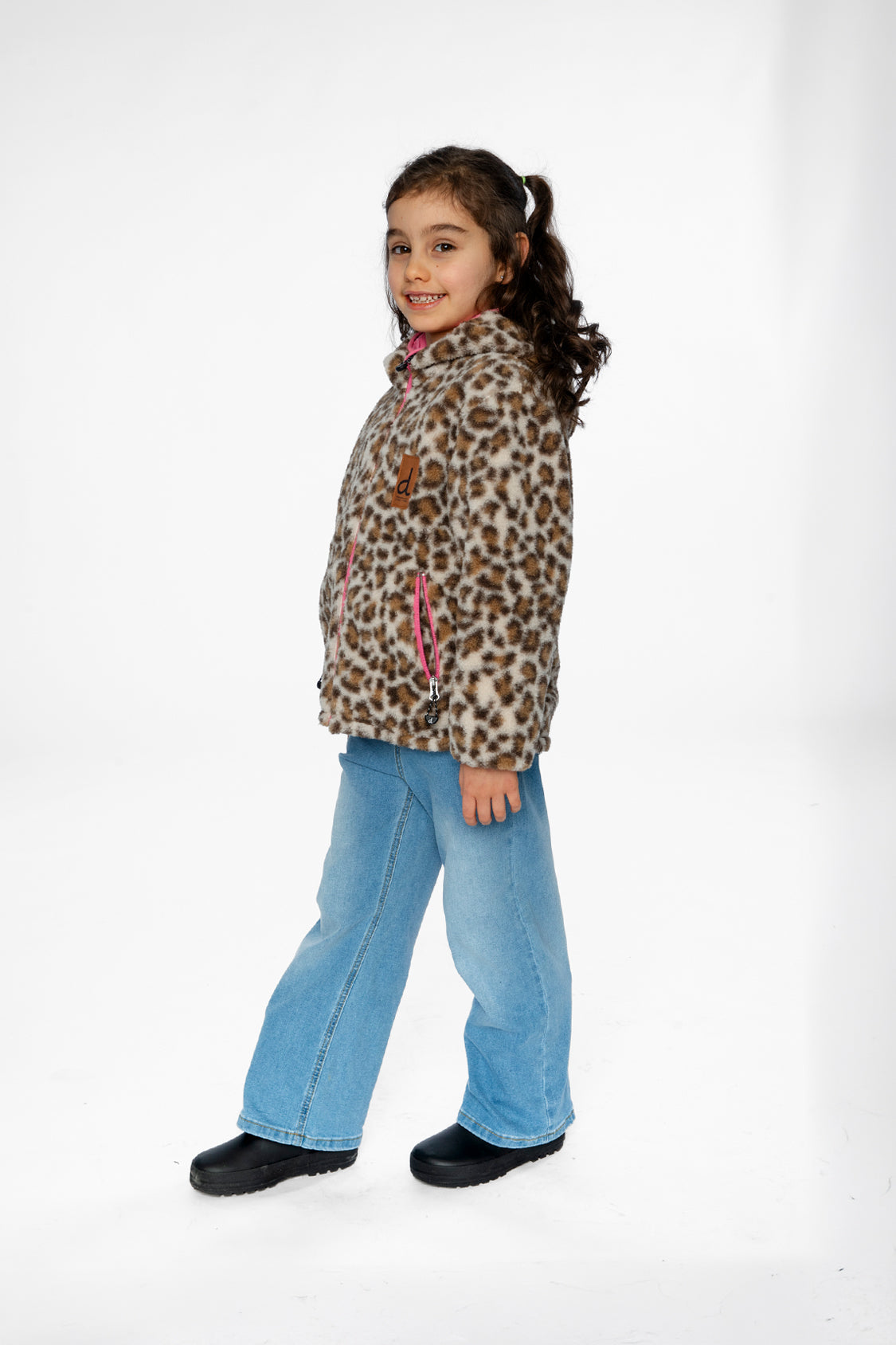 Reversible Mid-Season Jacket Pink And Leopard - Image 3