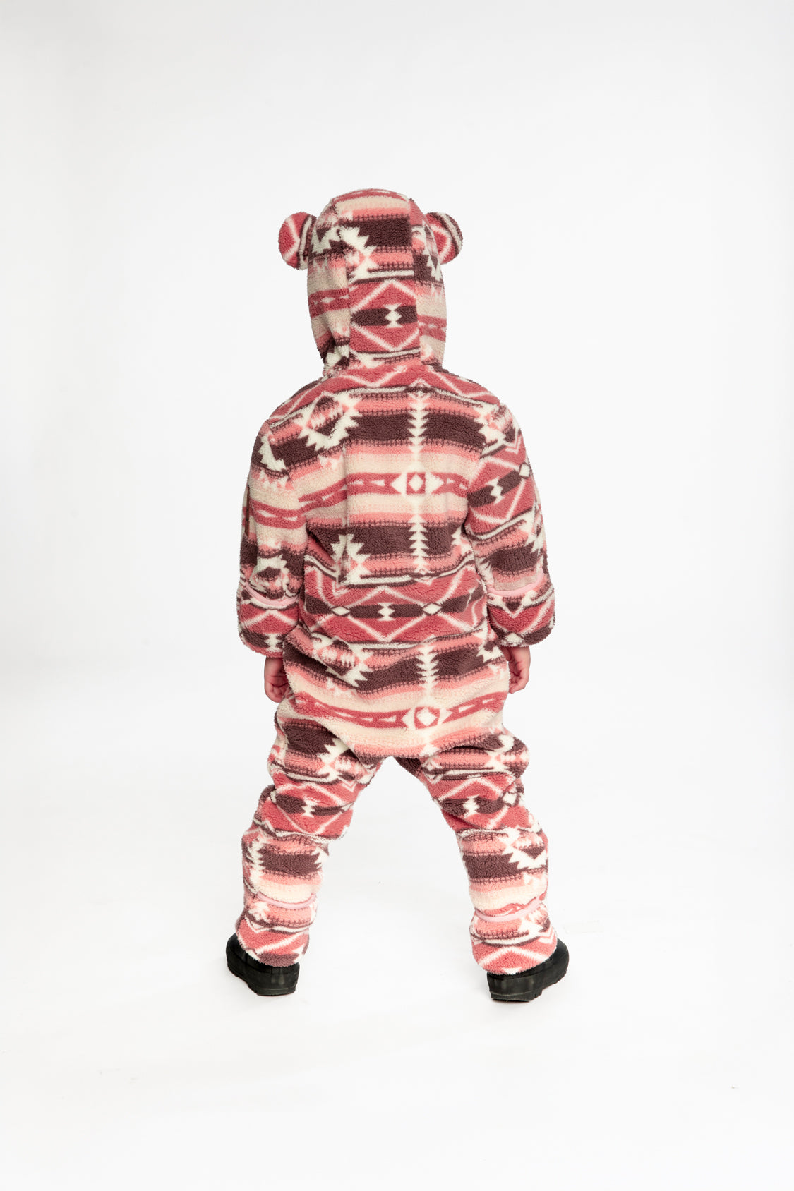 Baby Mid-Season Plush One-Piece Outerwear Aztec Pink - Image 4