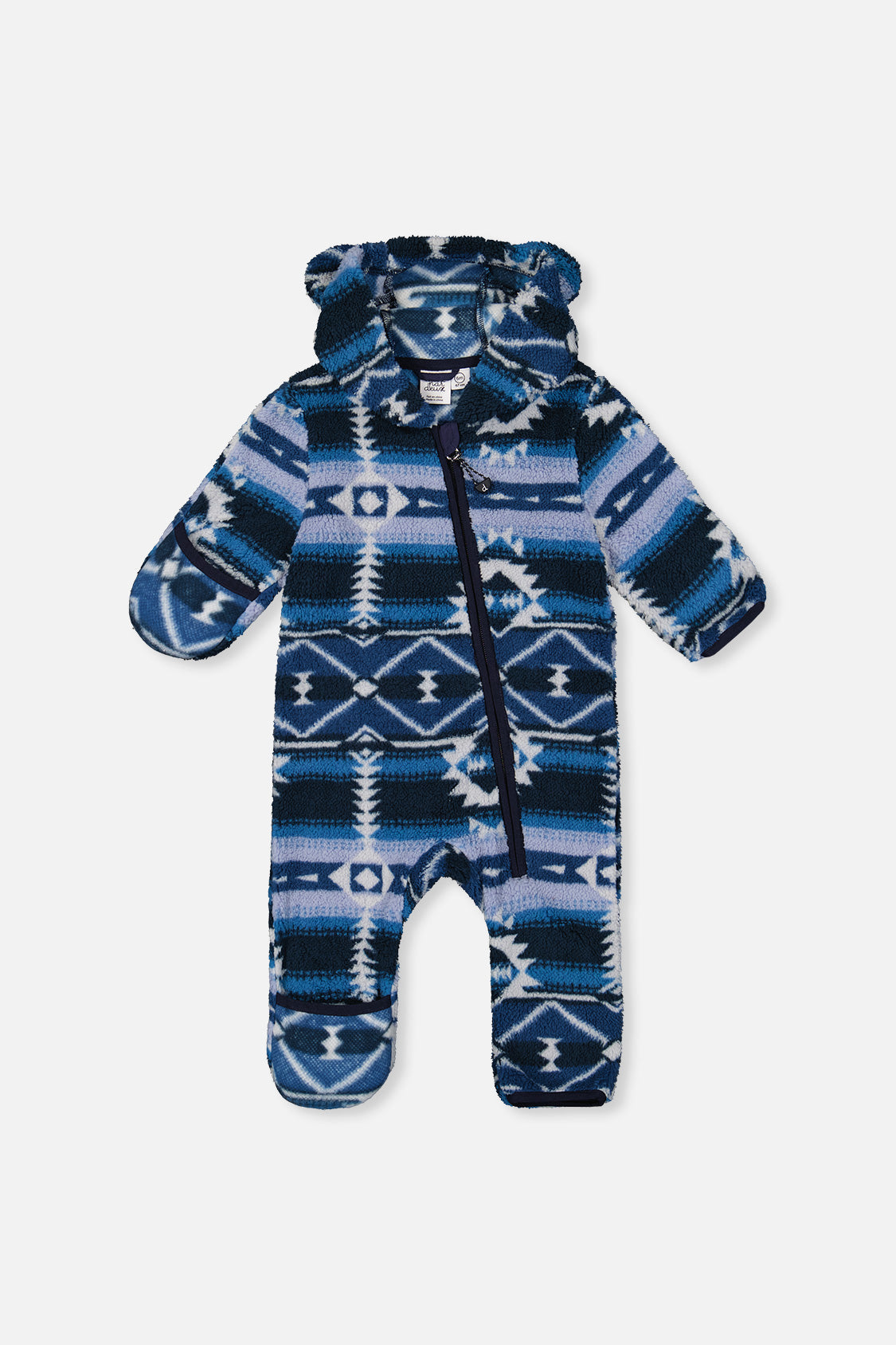 Baby Mid-Season Plush One-Piece Outerwear Aztec Blue - Image 10