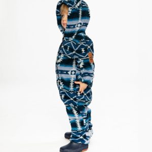 Baby Mid-Season Plush One-Piece Outerwear Aztec Blue - Image 3
