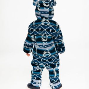 Baby Mid-Season Plush One-Piece Outerwear Aztec Blue - Image 4